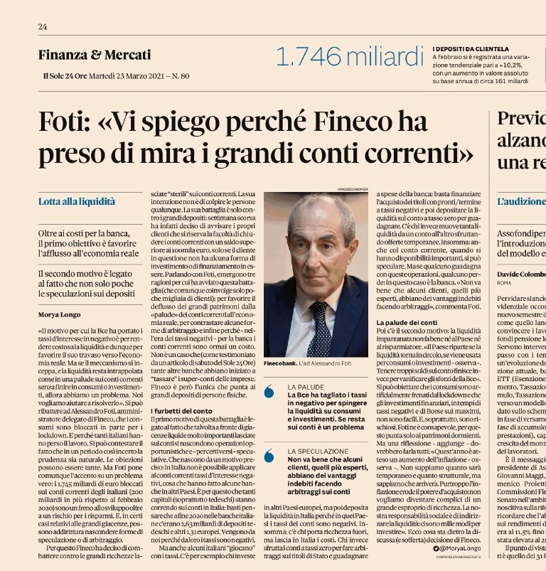 articolo de Il sole 24 ore