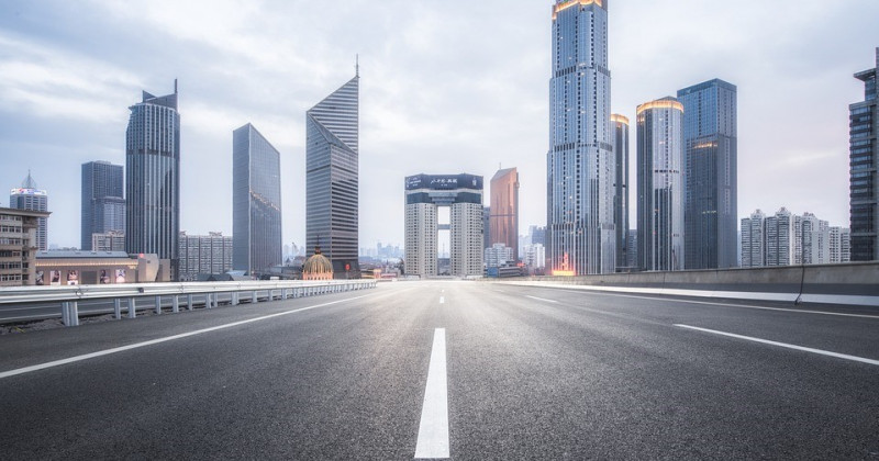 Strada deserta di Shanghai